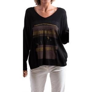 NEW GIGI MODA maya sweater with brush strokes in black